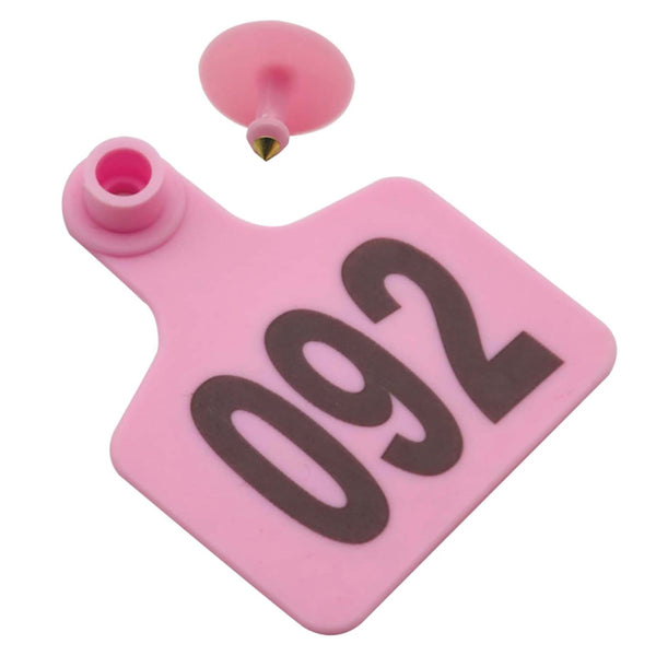 1 100 Cattle Number Ear Tags 5X4cm Set Small Pink Pig Goat Livestock Label Livestock Ear Tags