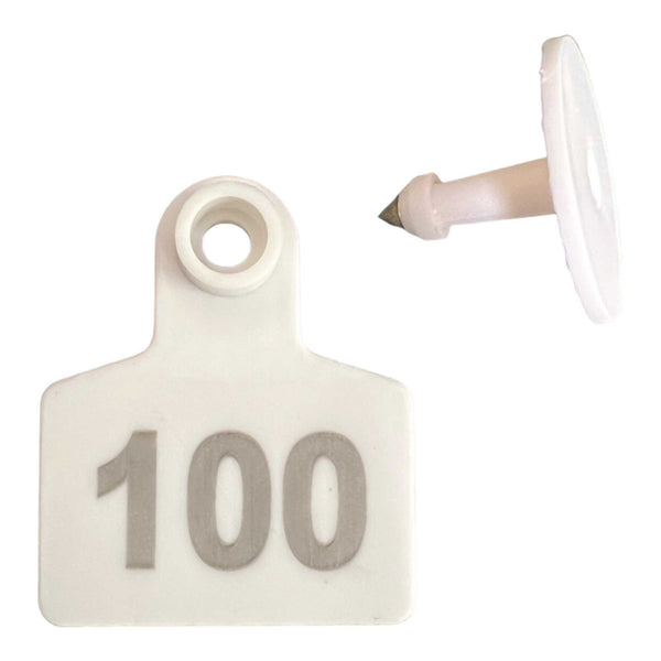 1 100 Cattle Number Ear Tags 5X4cm Set Small White Pig Goat Livestock Label Livestock Ear Tags