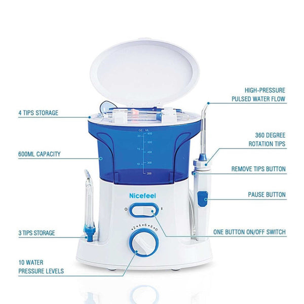 Nicefeel 600Ml Dental Water Flossing Teeth Flosser Electric Oral Tooth Irrigator Cleaner Air & Water Flossers