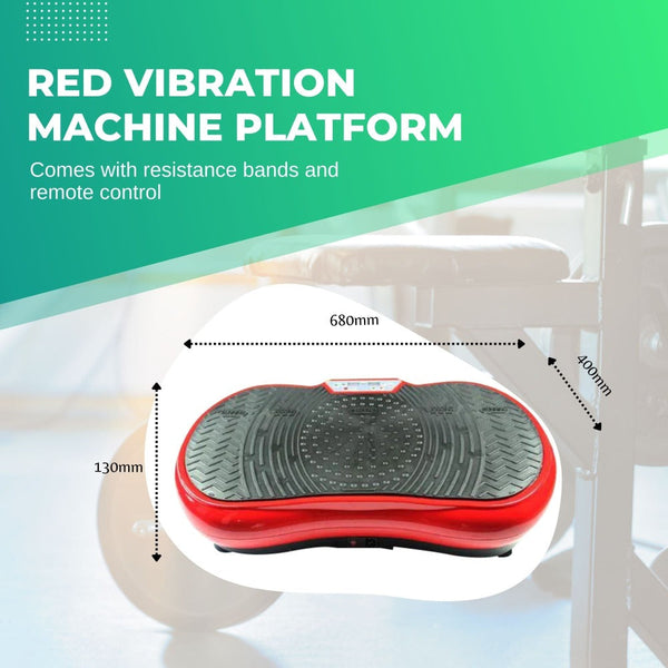 Eilison Red Vibration Machine Platform Exercise Vibrating Plate Whole Body Workout Vibration Machines