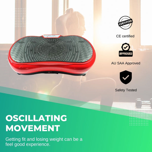Eilison Red Vibration Machine Platform Exercise Vibrating Plate Whole Body Workout Vibration Machines