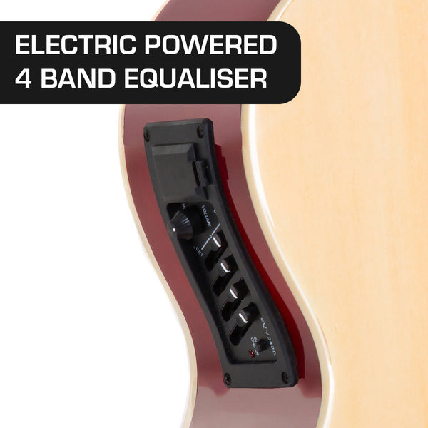 Karrera 43 Inch Acoustic Bass Guitar With Electric Pickup Natural Colour Acoustic Guitars