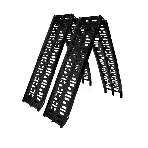 Rigg 2X Aluminium Atv Loading Ramp Foldable Black Motorbike Ramps