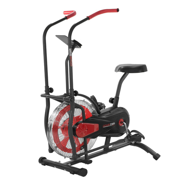 Powertrain Air Resistance Fan Exercise Bike For Cardio Red Exercise Bikes