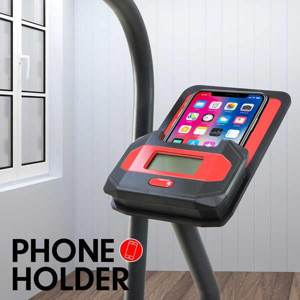 Powertrain Air Resistance Fan Exercise Bike For Cardio Red Exercise Bikes