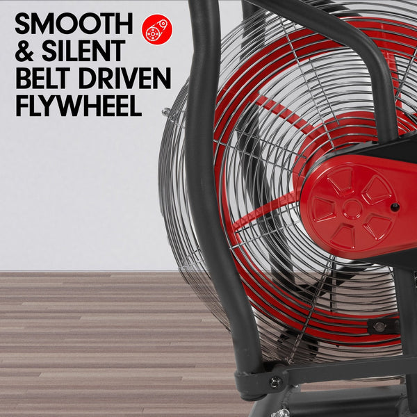 Powertrain Air Resistance Fan Exercise Bike For Cardio Red Exercise Bikes