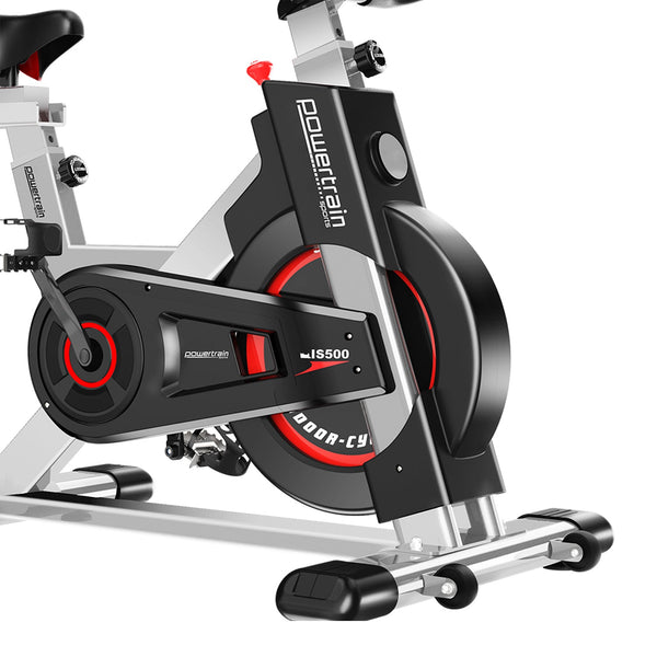 Powertrain Is-500 Heavy-Duty Exercise Spin Bike Electroplated Silver