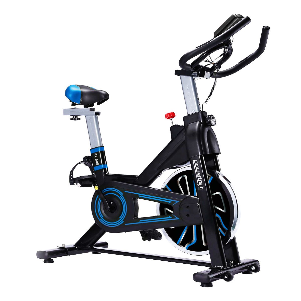 Powertrain Rx 600 Exercise Spin Bike Cardio Cycle Blue Exercise Bikes