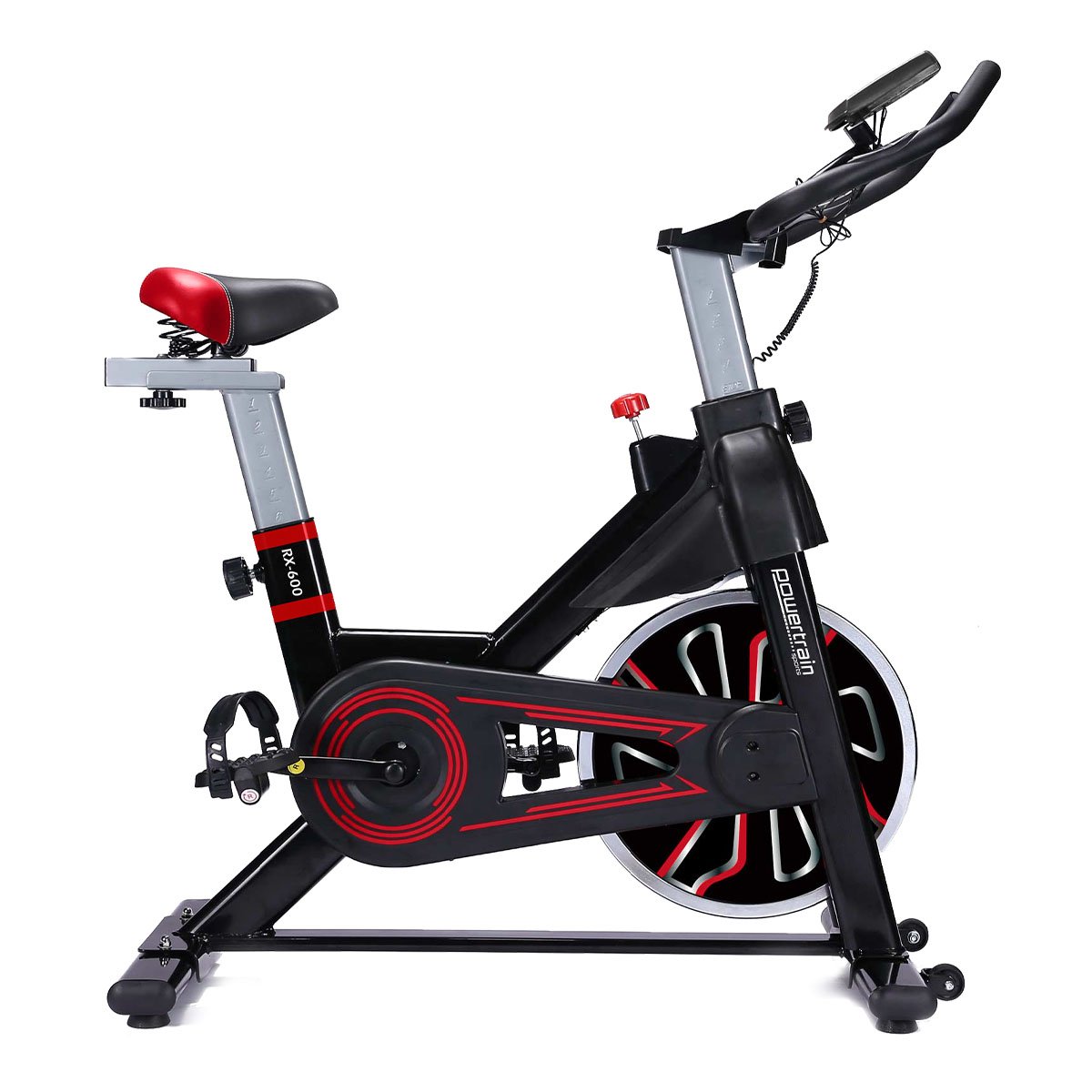 Powertrain Rx 600 Exercise Spin Bike Cardio Cycle Red Exercise Bikes
