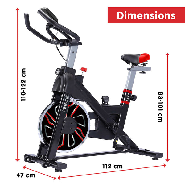 Powertrain Rx 600 Exercise Spin Bike Cardio Cycle Red Exercise Bikes