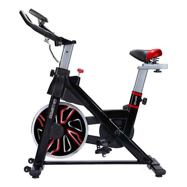 Powertrain Rx 600 Exercise Spin Bike Cardio Cycle Red Exercise Bikes