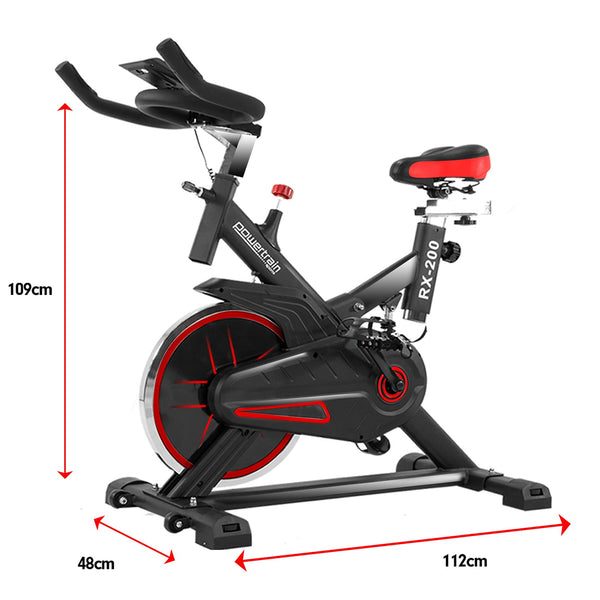 Powertrain Rx 200 Exercise Spin Bike Cardio Cycling Red Exercise Bikes