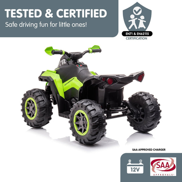 Kahuna Gts99 Kids Electric Ride On Quad Bike Toy Atv 50W Green Kids Ride On Toys