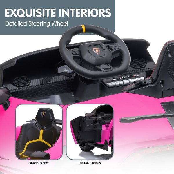 Kahuna Lamborghini Performante Kids Electric Ride On Car Remote Control - Pink