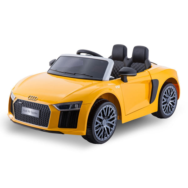 R8 Spyder Audi Licensed Kids Electric Ride On Car Remote Control Yellow Kids Ride On Toys
