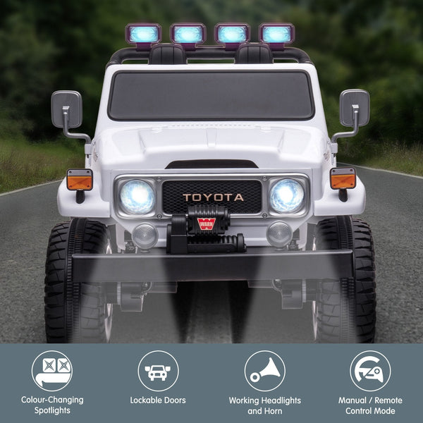 Kahuna Licensed Toyota Fj 40 Kids Ride On Electric Car 80W White Kids Ride On Toys