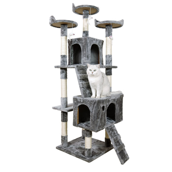 Furtastic 170Cm Cat Tree Scratching Post Silver Grey Furniture & Scratchers