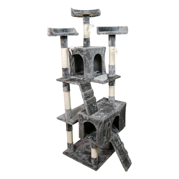 Furtastic 170Cm Cat Tree Scratching Post Silver Grey Furniture & Scratchers