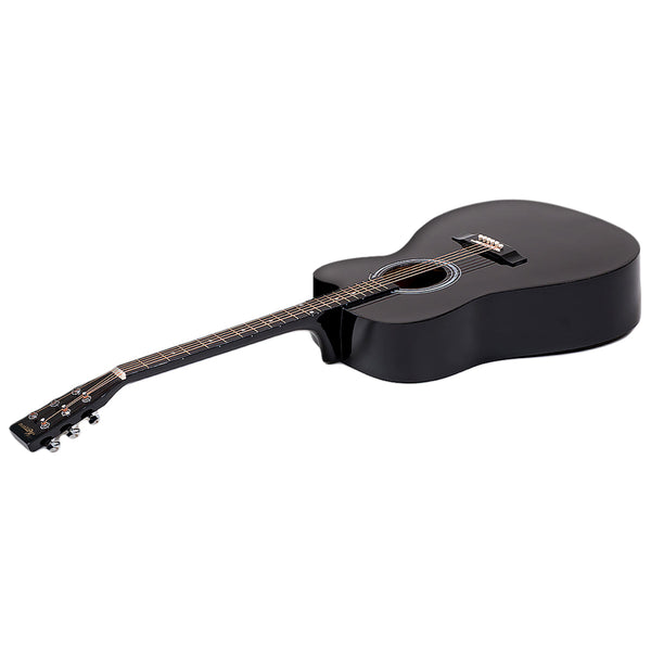 Karrera 38In Cutaway Acoustic Guitar With Bag - Black