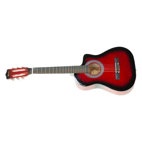 Karrera 38In Pro Cutaway Acoustic Guitar With Bag Red Burst Acoustic Guitars