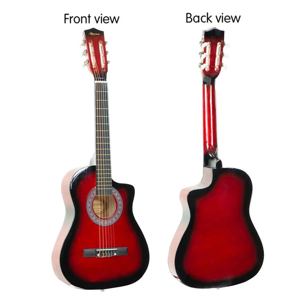 Karrera 38In Pro Cutaway Acoustic Guitar With Bag - Red Burst