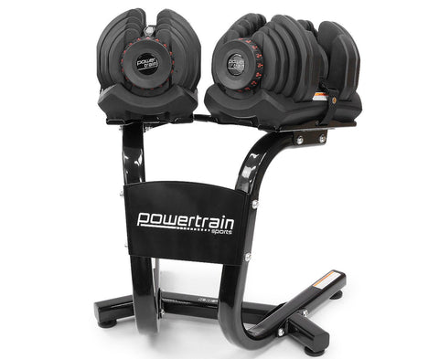 Powertrain 2X 40Kg Adjustable Dumbbells With Stand