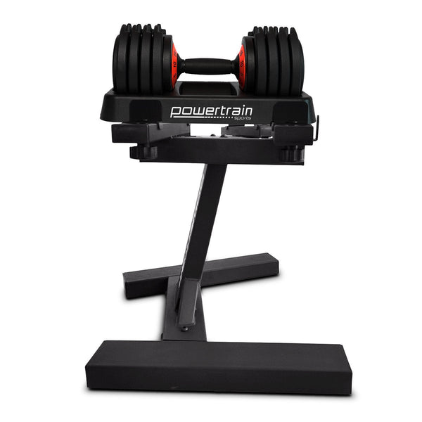 Powertrain Gen2 Pro Adjustable Dumbbell Set - X 25Kg (50Kg) Home Gym Weights With Stand