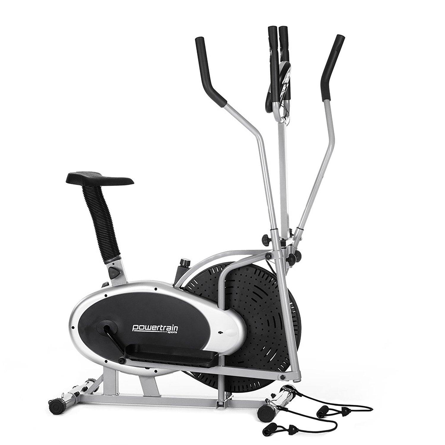Powertrain 3 In 1 Elliptical Cross Trainer Exercise Bike With Resistance Bands Elliptical Trainers