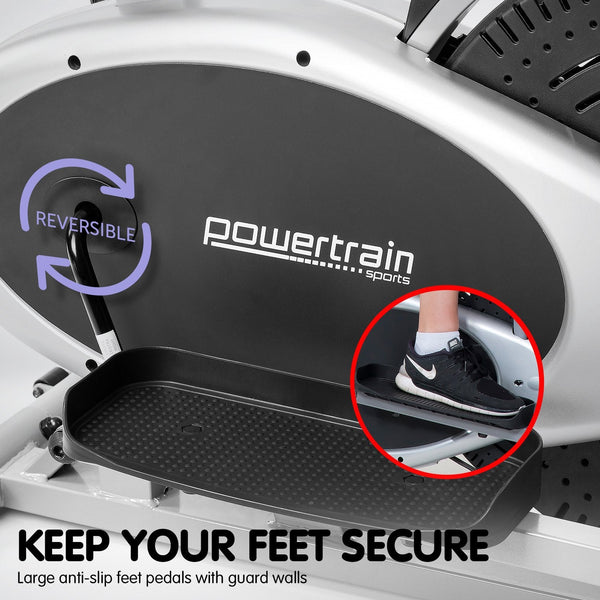 Powertrain 3 In 1 Elliptical Cross Trainer Exercise Bike With Resistance Bands Elliptical Trainers