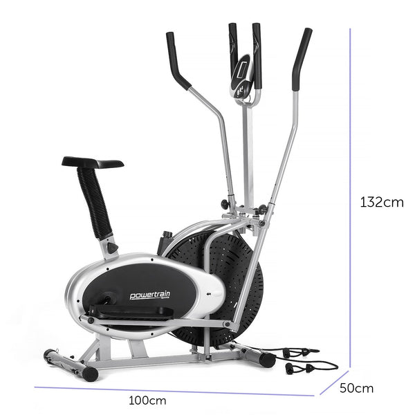 Powertrain 3 In 1 Elliptical Cross Trainer Exercise Bike With Resistance Bands Elliptical Trainers