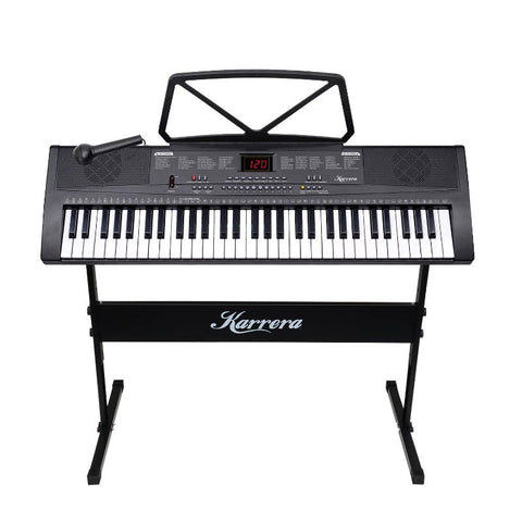 Karrera 61-Key Electronic Piano Keyboard 75Cm With Stand Black