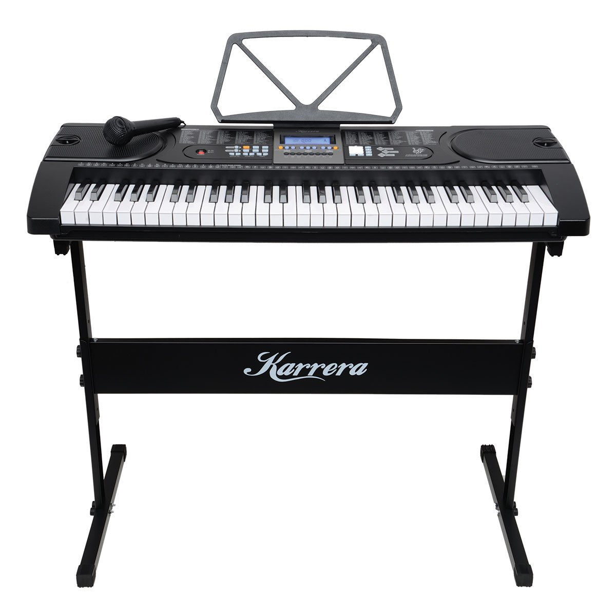 Karrera 61 Keys Electronic Keyboard Piano With Stand Black Electronic Keyboards