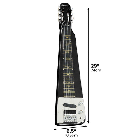 Karrera 29In 6-String Lap Steel Hawaiian Guitar Black