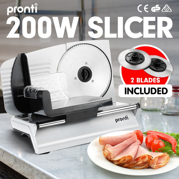 Pronti And Food Electric Meat Slicer 200W Blades Processor