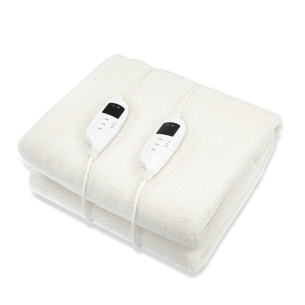 Laura Hill Electronic Fleecy Electric Blanket Heated Fitted Queen Size Bed Safety 9 Levels Electric Blankets