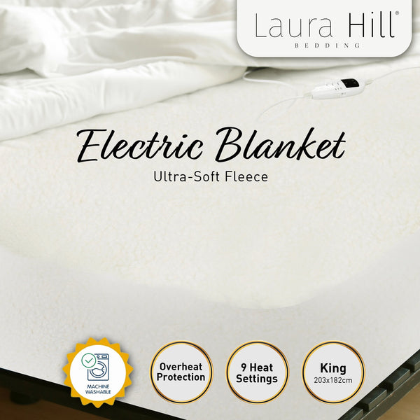 Laura Hill Electric Blanket Heated Fitted King Size Bed Safety 9 Levels