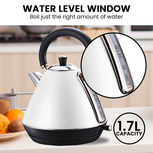 Pronti 1.7L Rose Trim Collection Kettle Kettles