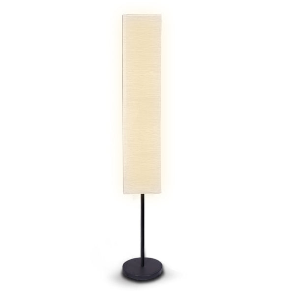 Sarantino Metal Floor Lamp With White Paper Wrinkle Shade Light Stand Floor Lamps
