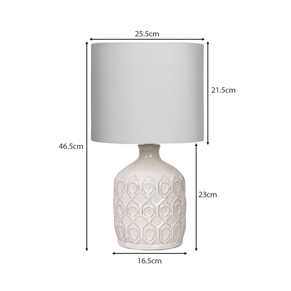 Sarantino Ceramic Table Lamp In Cream Lamps