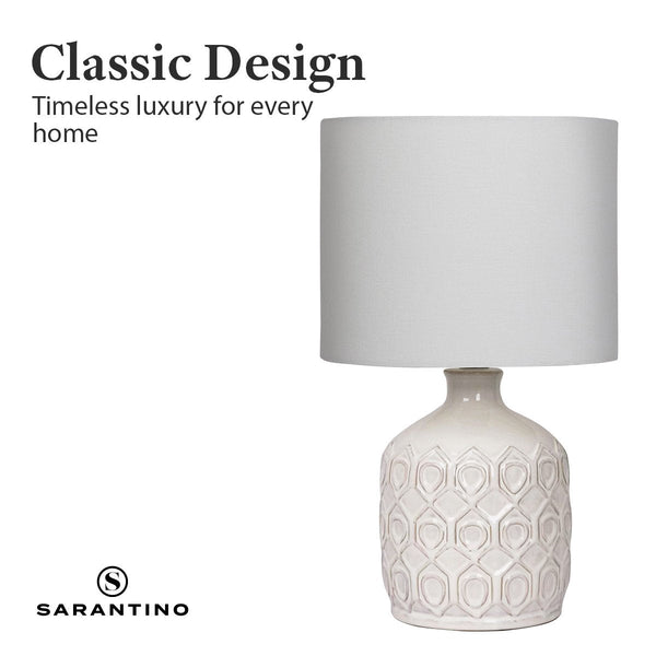 Sarantino Ceramic Table Lamp In Cream Lamps