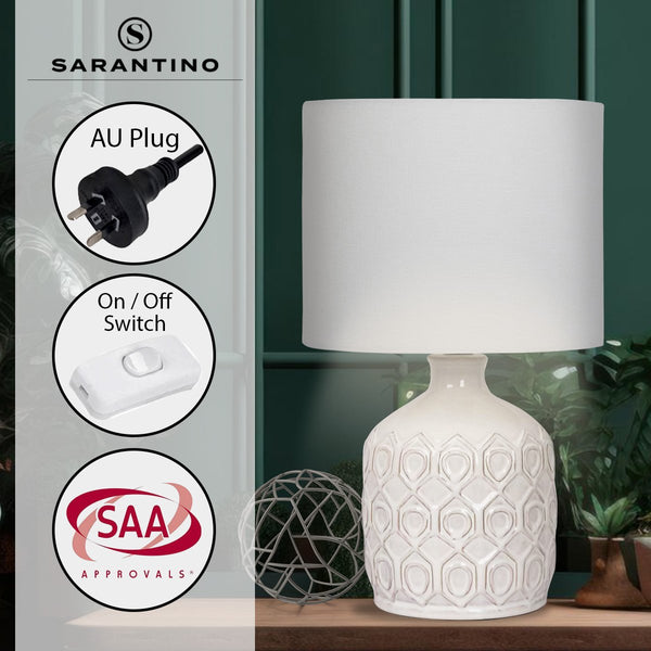 Sarantino Ceramic Table Lamp In Cream Lamps