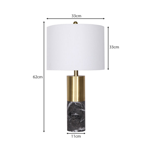 Sarantino Metal And Marble Table Lamp In Black Lamps