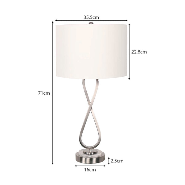 Sarantino Contemporary Table Lamp In Nickel Finish Lamps