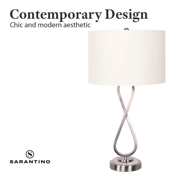 Sarantino Contemporary Table Lamp In Nickel Finish Lamps