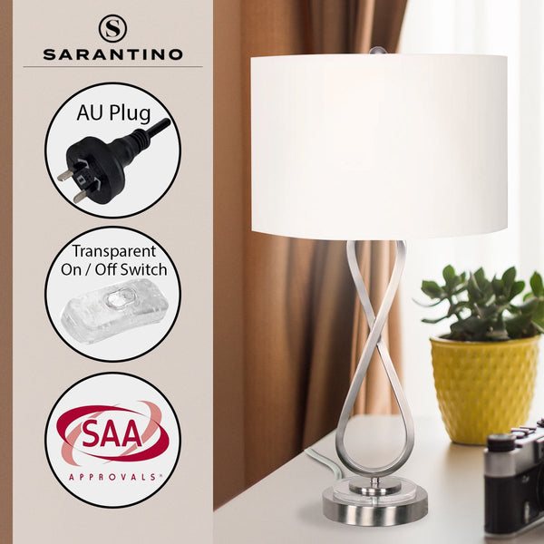 Sarantino Contemporary Table Lamp In Nickel Finish Lamps