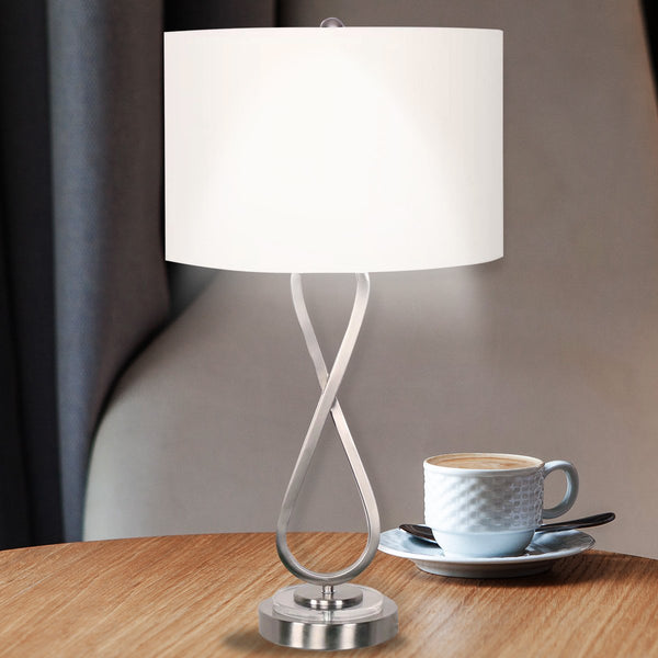 Sarantino Contemporary Table Lamp In Nickel Finish Lamps