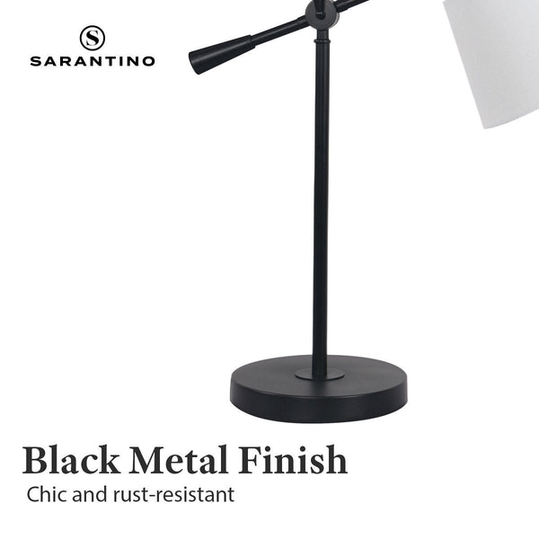 Sarantino Adjustable Metal Table Lamp In Black