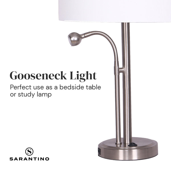 Sarantino 2-In-1 Table Lamp With Led Reading Light