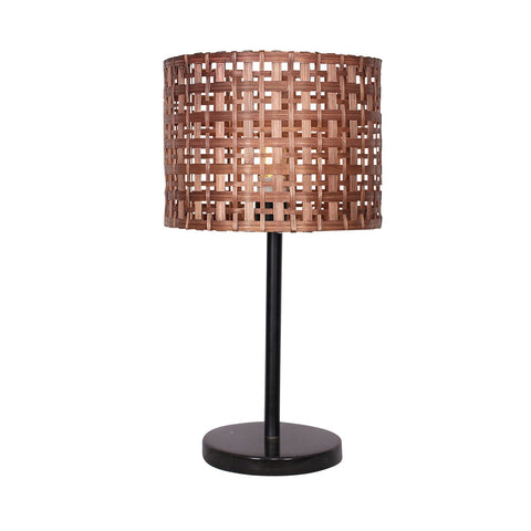 Sarantino Rattan Desk Lamp With Black Marble Base Lamps