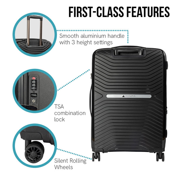 Olympus Astra 29In Lightweight Hard Shell Suitcase - Obsidian Black